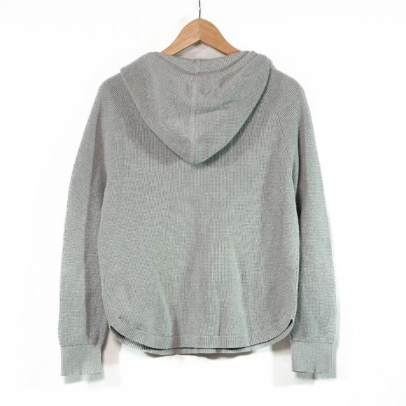 Lauren Ralph Lauren Womens Size Large Waffle Knit Grey Hoody Pullover Minimalist - Picture 2 of 6